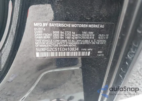 2014 BMW X6 xDrive35I z USA, uszkodzony, nr VIN 5UXFG2C51E0H10834